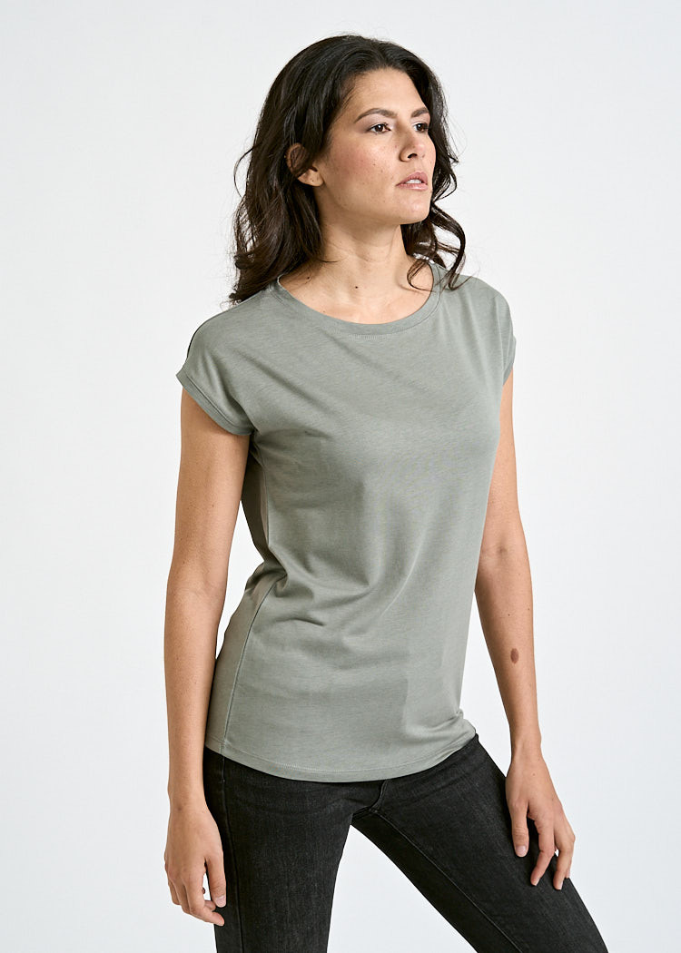 DAMEN WOODSHIRT KIMONO AGAVE GREEN