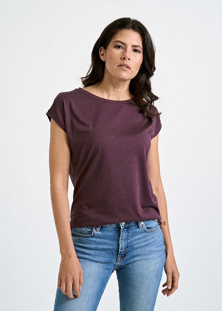 DAMEN WOODSHIRT KIMONO PURPLE