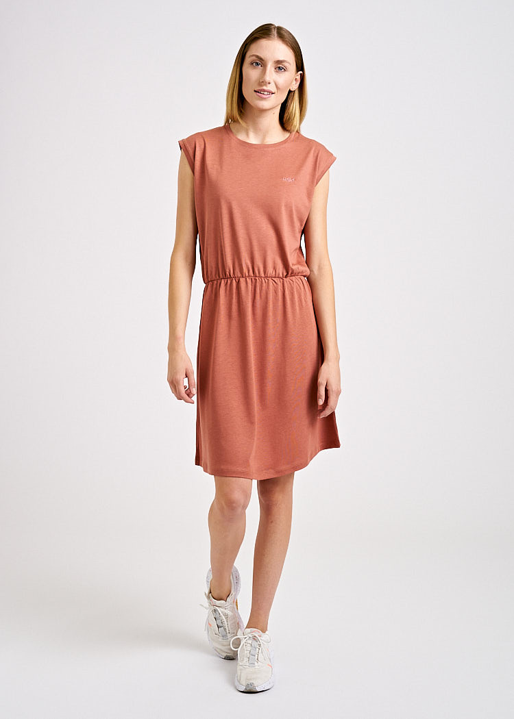 DAMEN ÄRMELLOSES KLEID COPPER RED