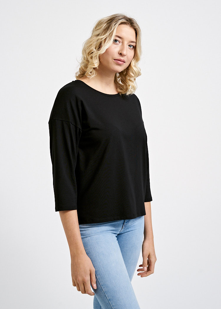 DAMEN LANGARMSHIRT BLACK