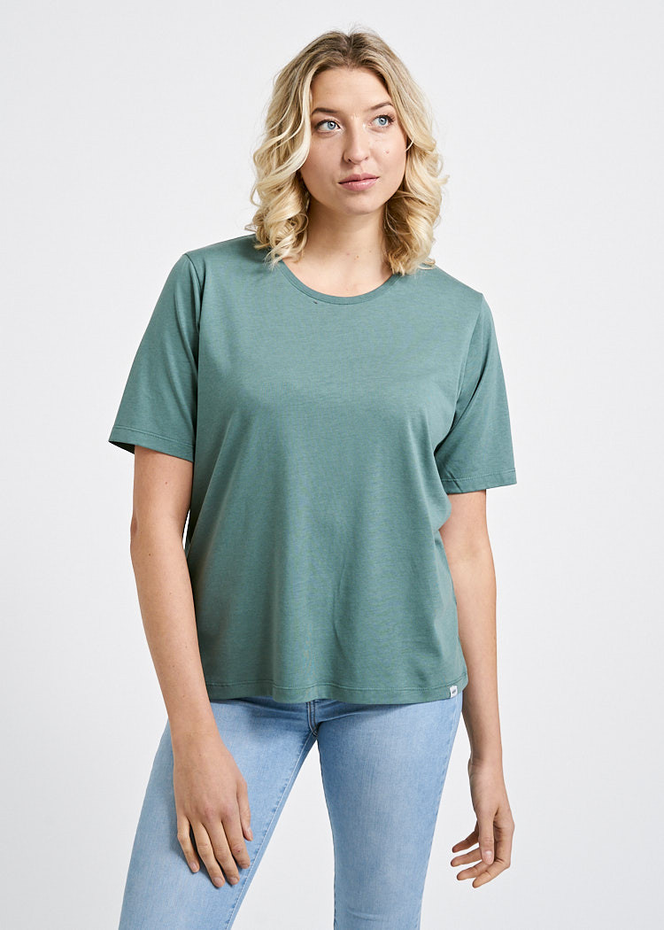 DAMEN WOODSHIRT LOOSE LONGER SILVER PINE