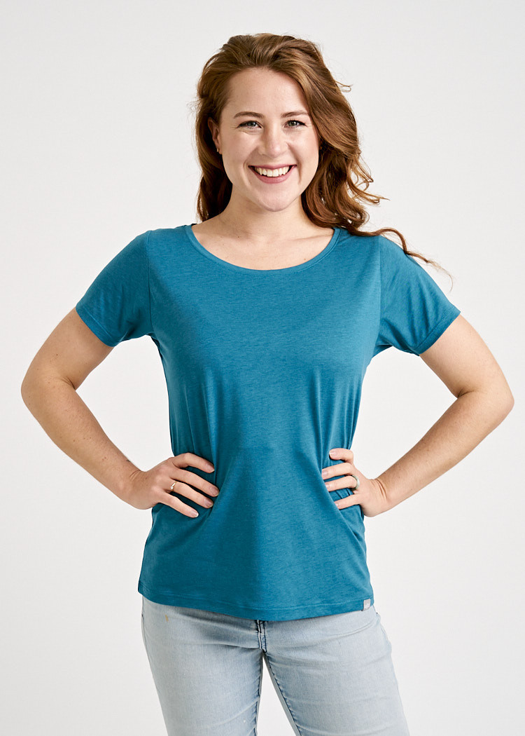 DAMEN WOODSHIRT SLIM PETROL