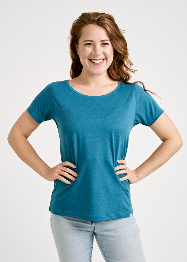 DAMEN WOODSHIRT SLIM PETROL