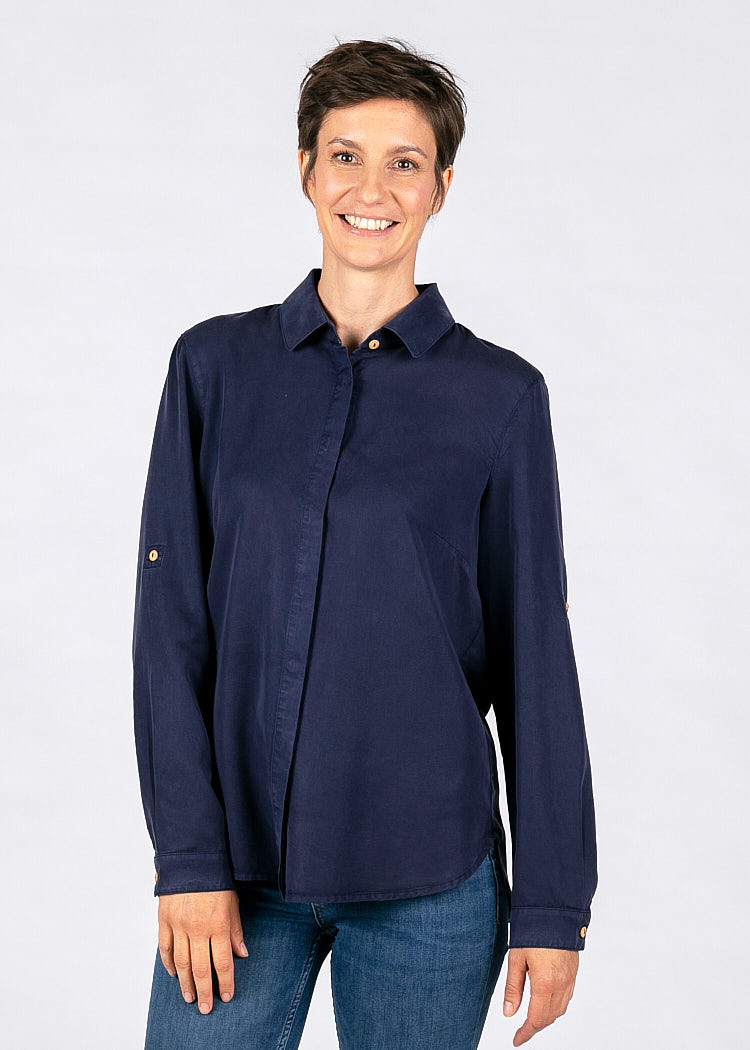 DAMEN BLUSE MARITIM BLUE