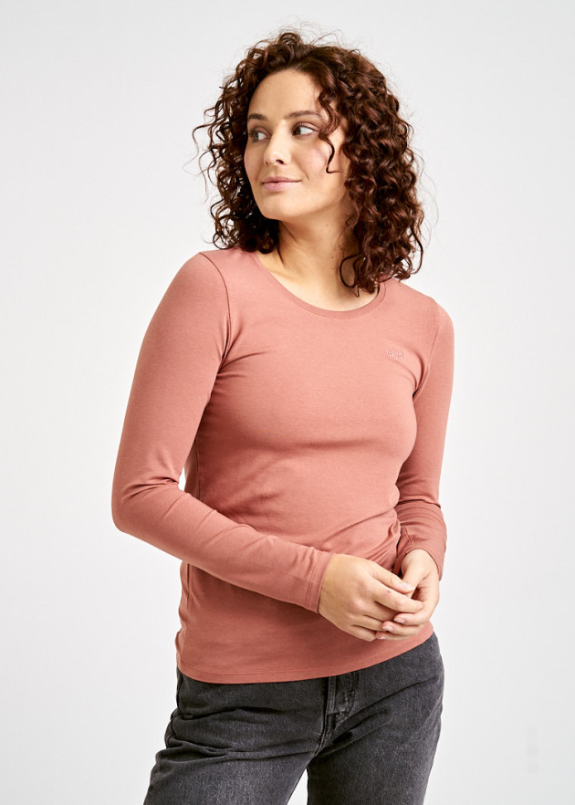 DAMEN LANGARMSHIRT COPPER RED