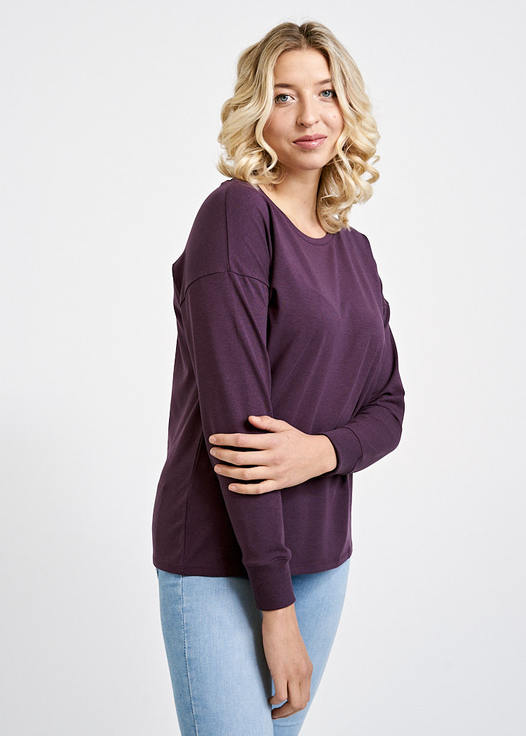 DAMEN LANGARMSHIRT PLUM PERFECT CUFF