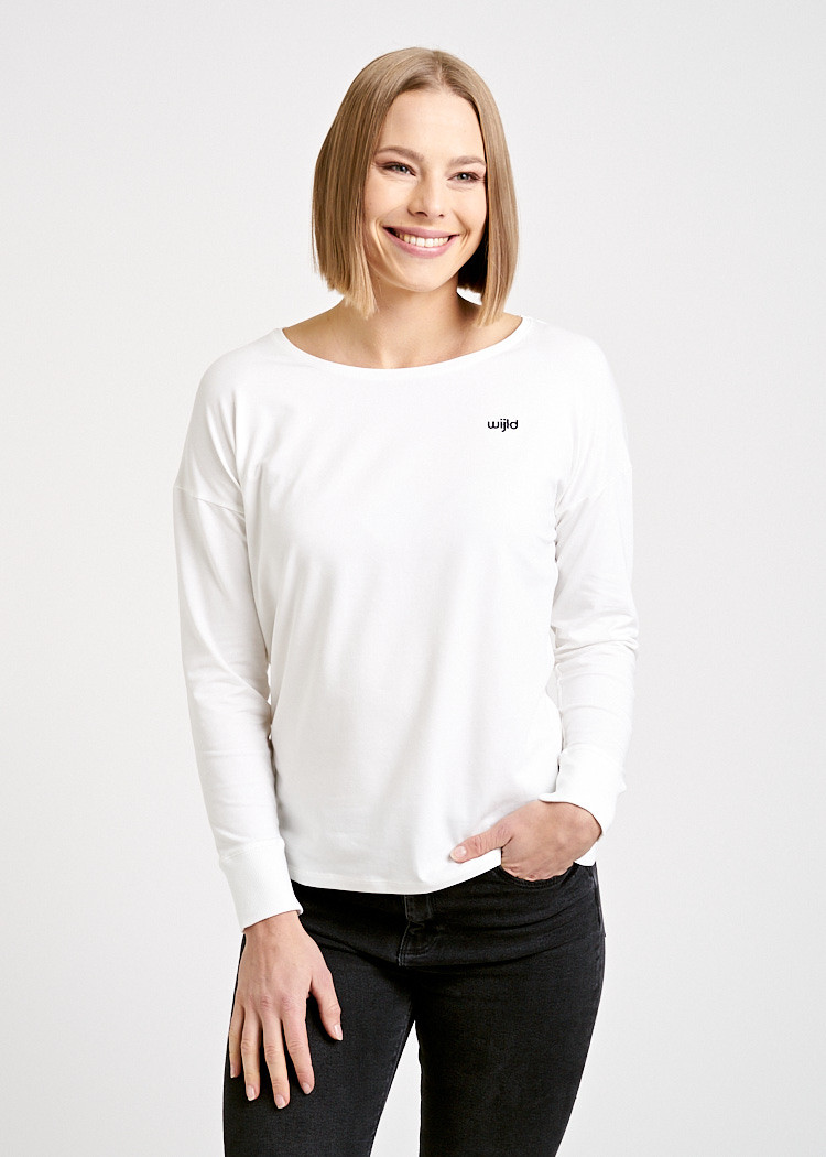 DAMEN LANGARMSHIRT BRIGHT WHITE CUFF
