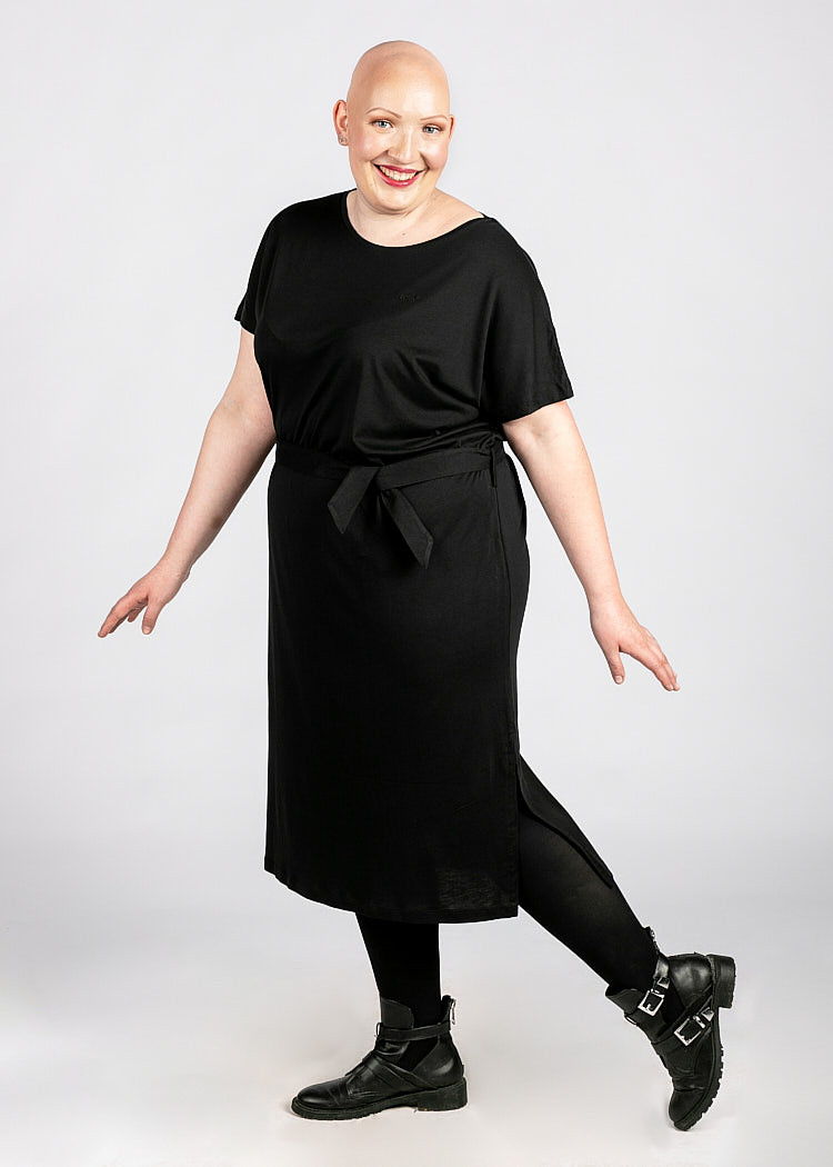 DAMEN MIDI-KLEID BLACK