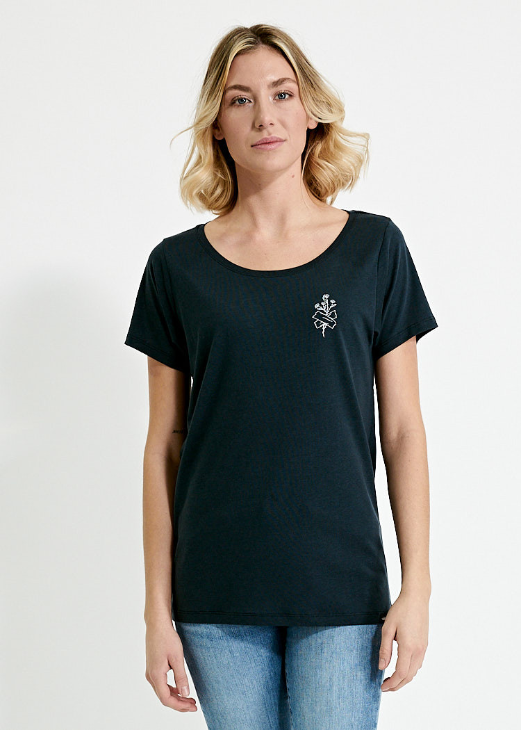 DAMEN FLOWERPATCH WOODSHIRT