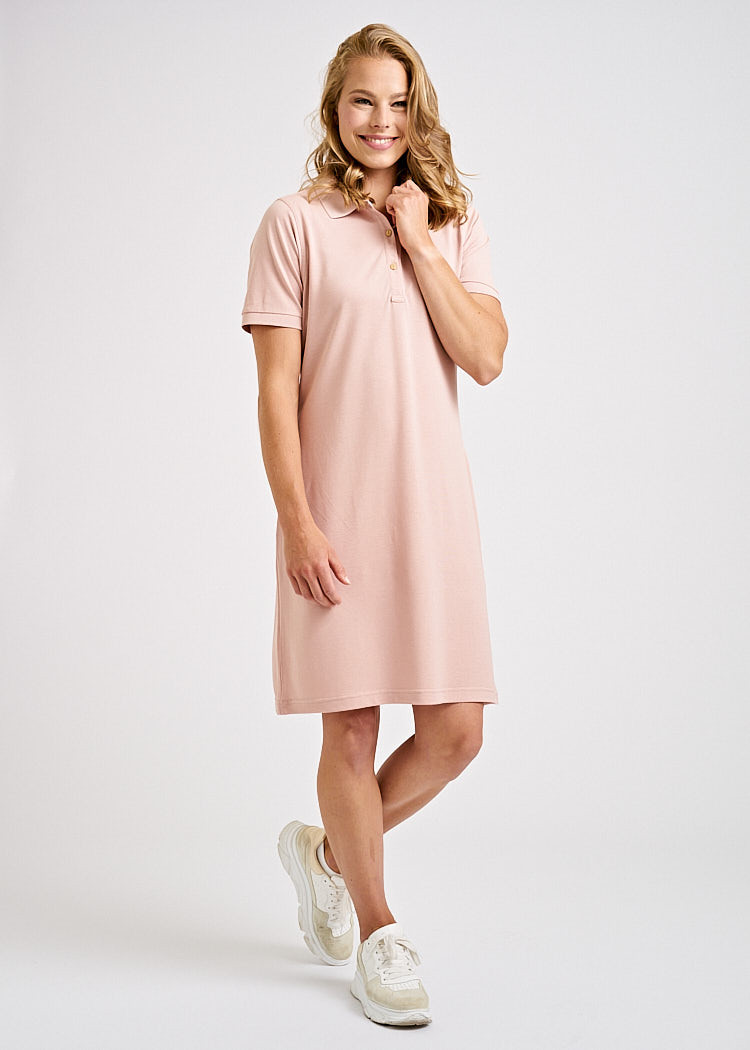 DAMEN POLO-KLEID SMOKED ROSE