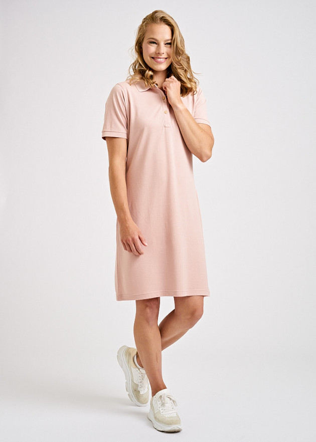 DAMEN POLO-KLEID SMOKED ROSE