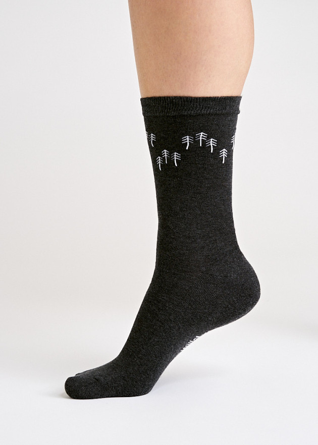 SOCKEN MIT BÄUMEN ANTHRACITE