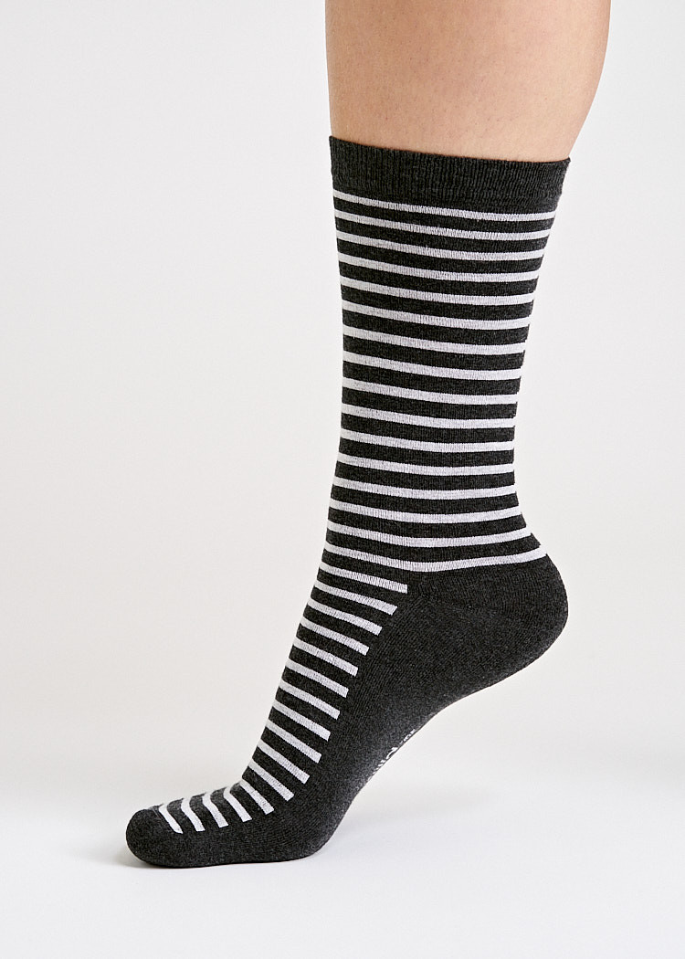 SOCKEN MIT STREIFEN ANTHRAZIT