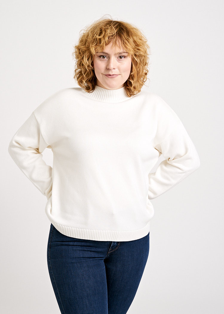 DAMEN STRICKPULLOVER IVORY