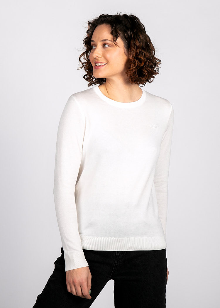 DAMEN TULE STRICKPULLOVER IVORY