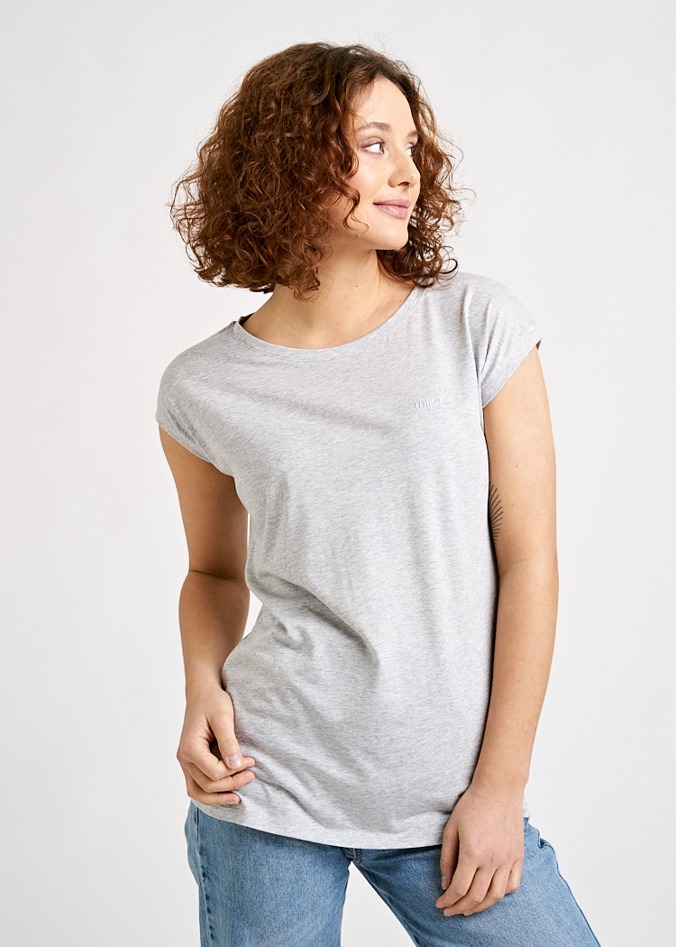 DAMEN WOODSHIRT KIMONO GRAY MELANGE