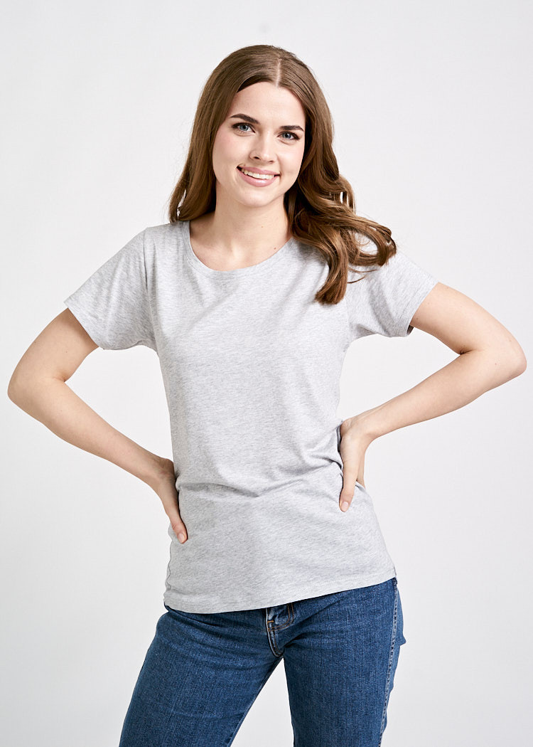 DAMEN WOODSHIRT REGULAR GRAY MELANGE