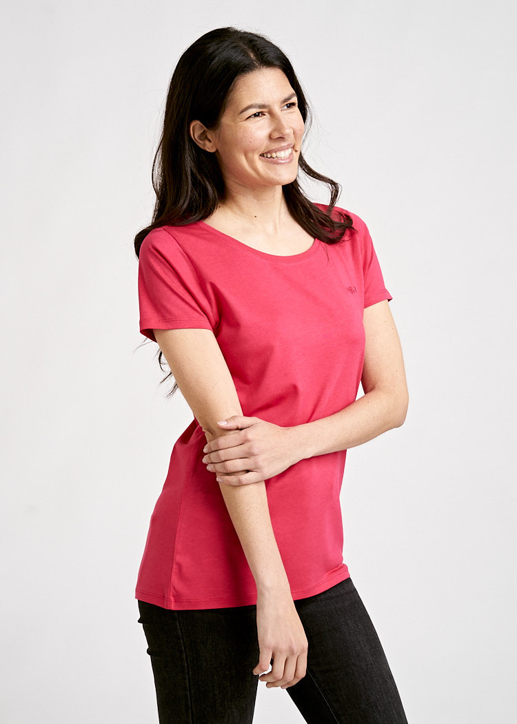 DAMEN WOODSHIRT REGULAR VIVA MAGENTA