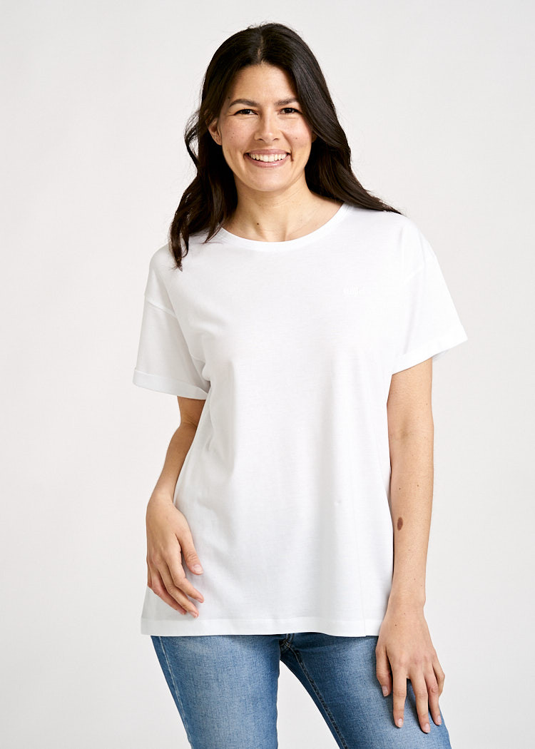 DAMEN WOODSHIRT TURN UP WHITEBLUE