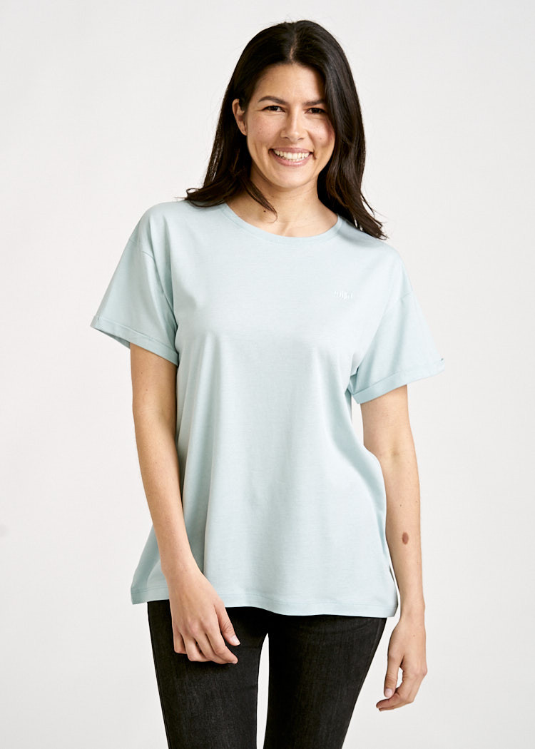 DAMEN WOODSHIRT TURN UP MISTY BLUE
