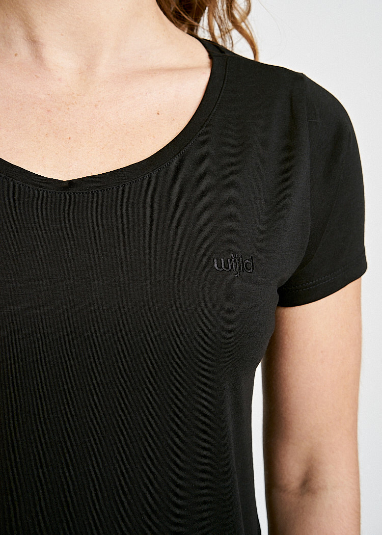 DAMEN WOODSHIRT REGULAR BLACK