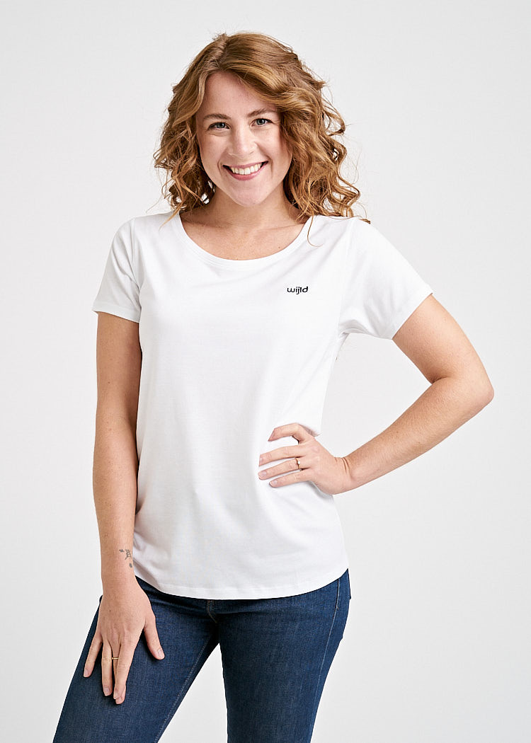 DAMEN WOODSHIRT REGULAR WHITEBLUE