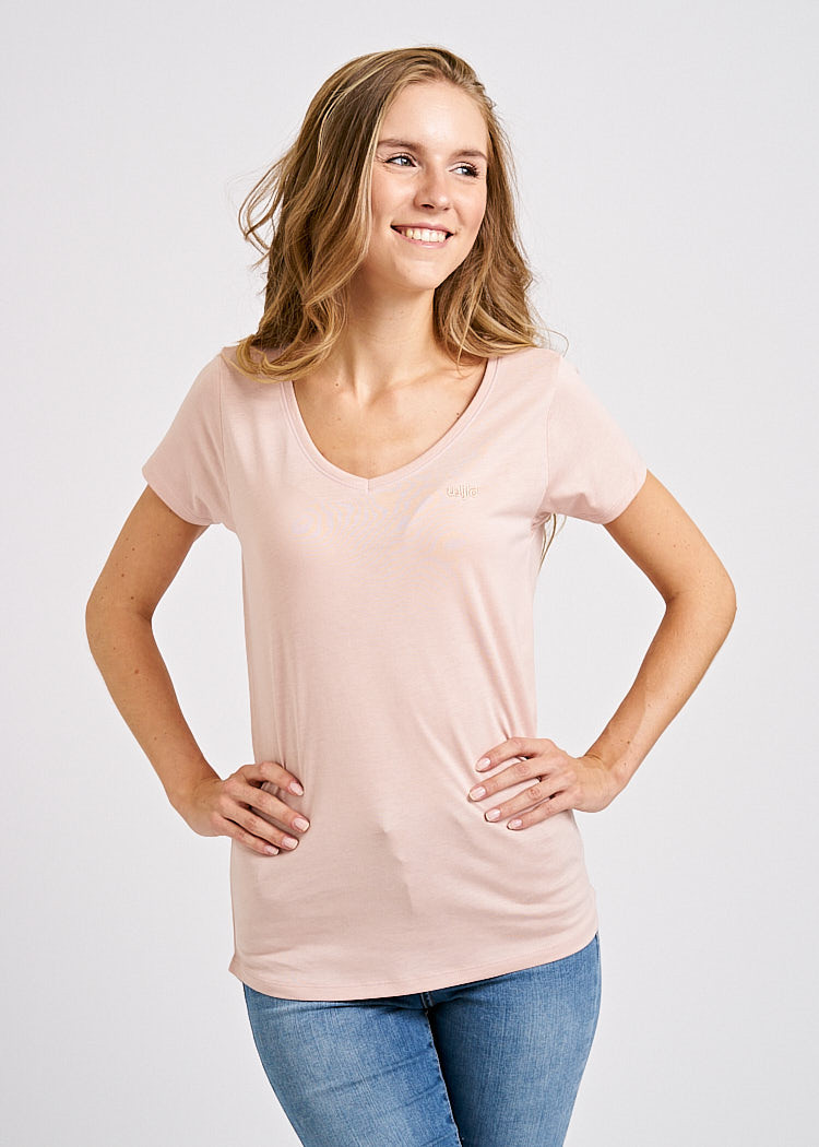 DAMEN V-AUSSCHNITT WOODSHIRT SMOKED ROSE