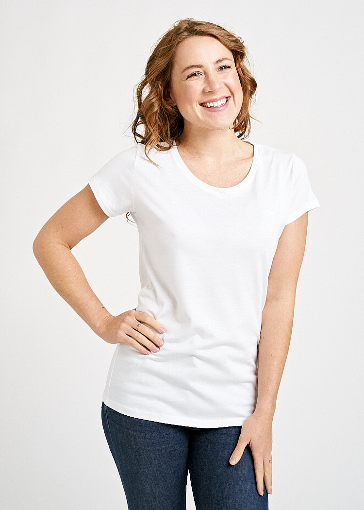 DAMEN WOODSHIRT SLIM BRIGHT WHITE