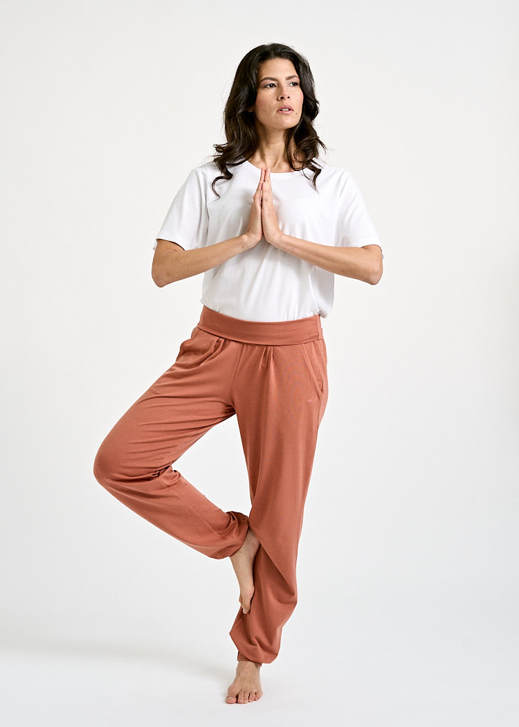 DAMEN YOGA PANTS COPPER RED