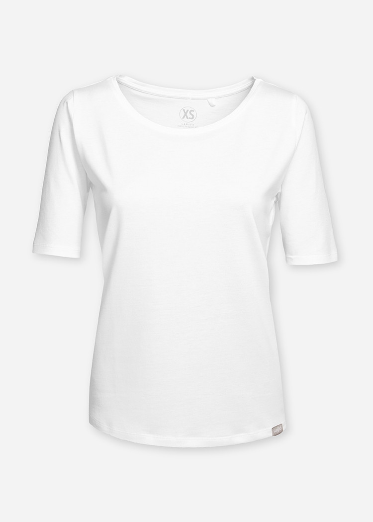DAMEN WOODSHIRT LONGER BRIGHT WHITE