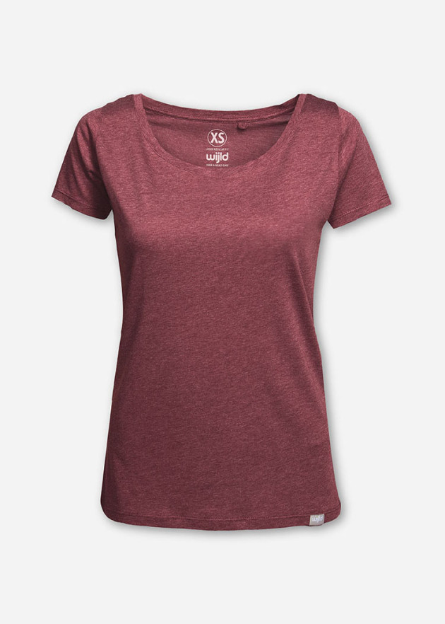 DAMEN WOODSHIRT REGULAR RED MELANGE