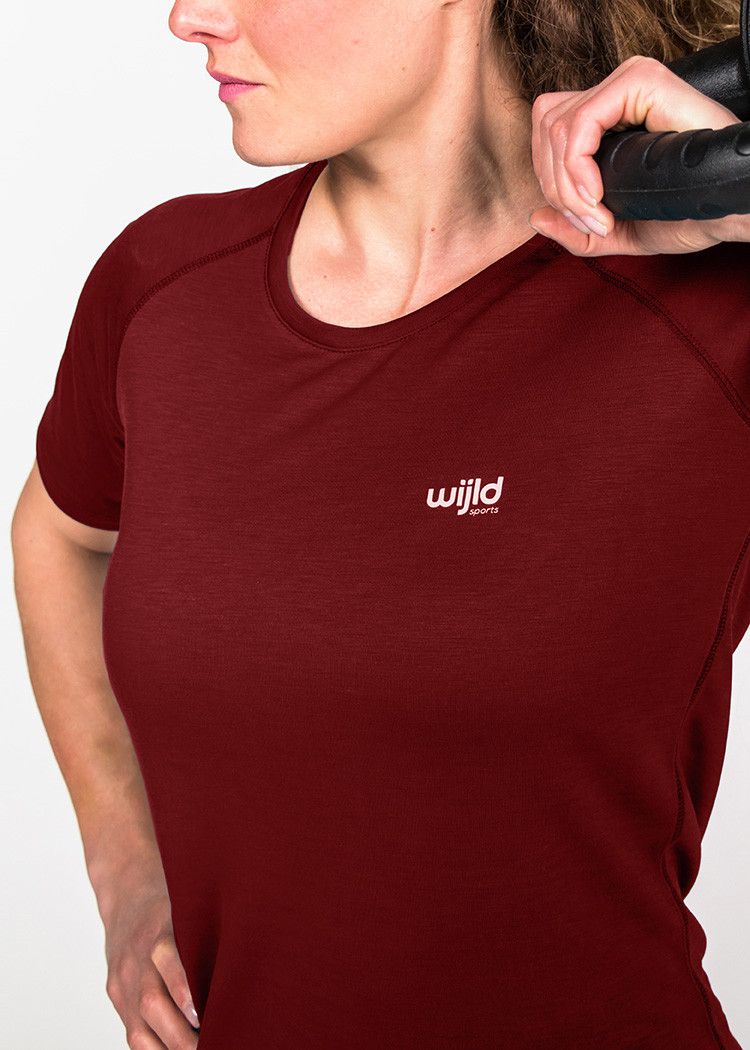 DAMEN SPORTSHIRT DARK RED