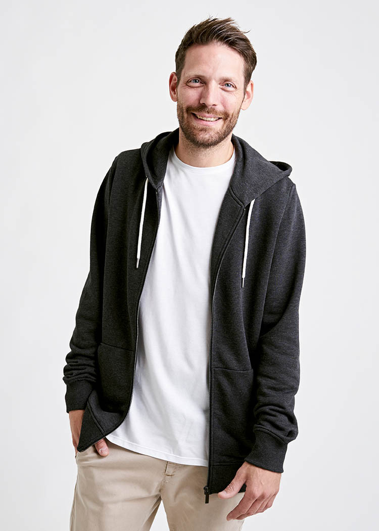 HERREN ZIP-HOODIE ANTHRAZITE