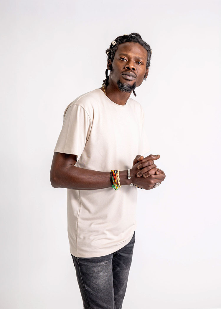 HERREN WOODSHIRT LOOSE TEE PALE