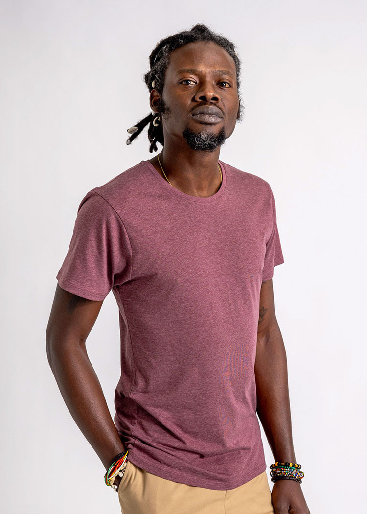 HERREN WOODSHIRT RED MELANGE