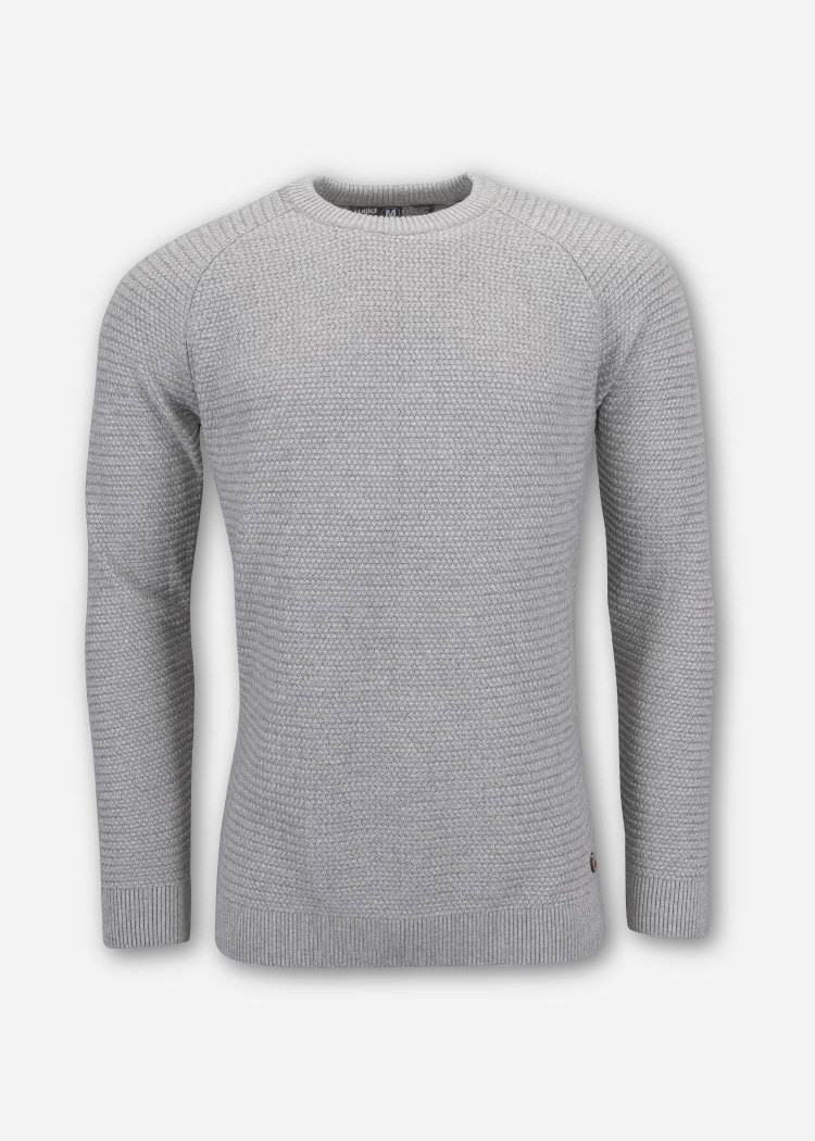 HERREN PANDOO STRICKPULLOVER WOVEN GRAY