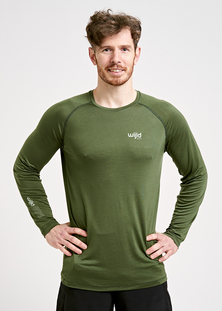 HERREN SPORT LANGARMSHIRT OLIVE
