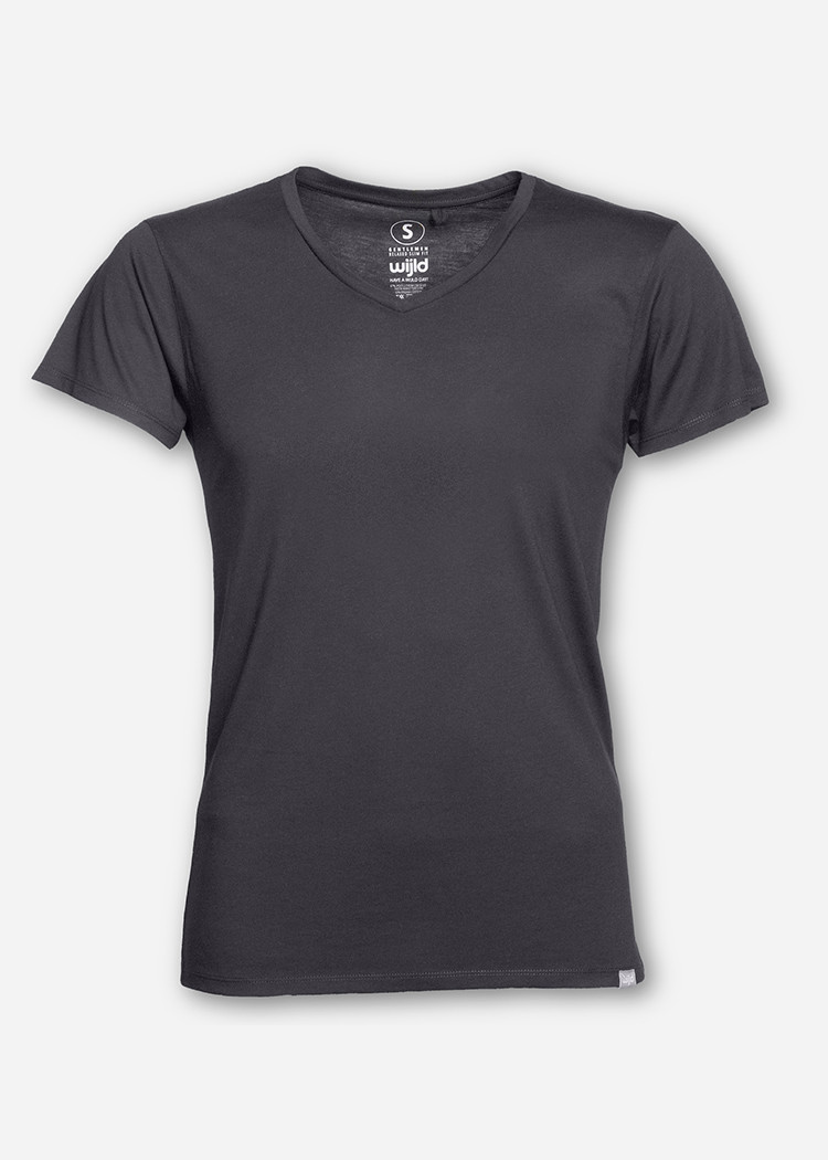 HERREN V-AUSSCHNITT WOODSHIRT DARK GRAY