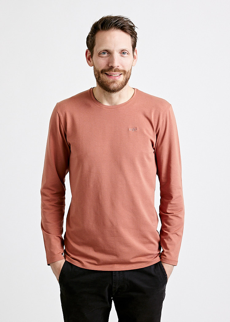 HERREN LANGARMSHIRT COPPER RED