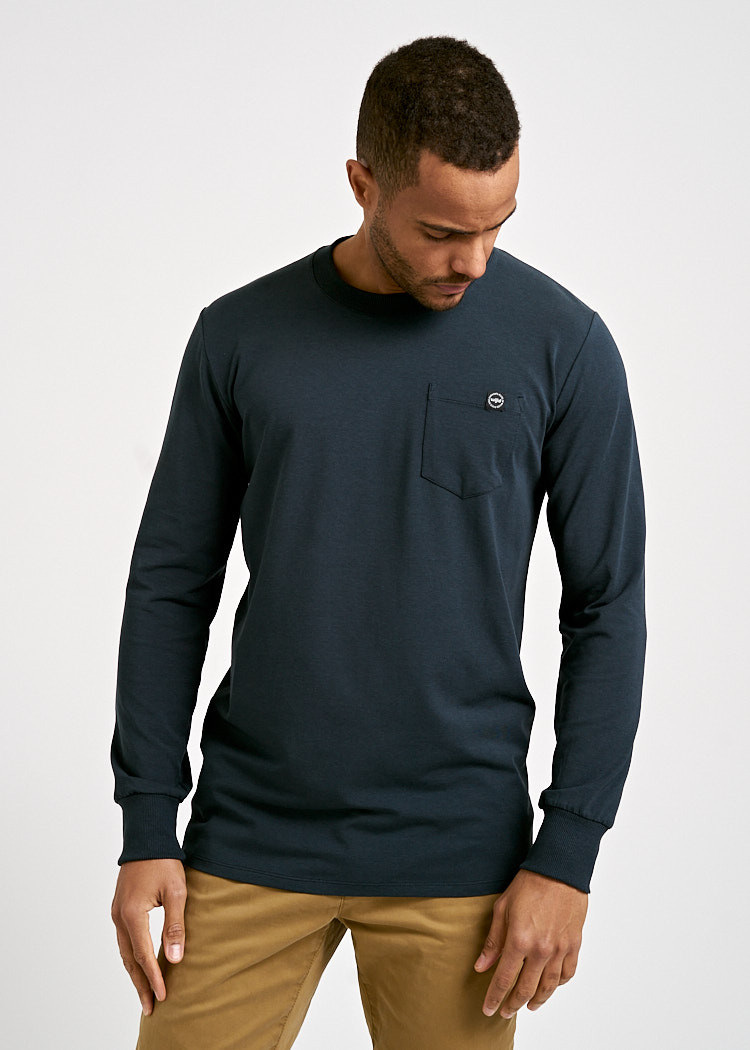 HERREN LANGARMSHIRT POCKET CARBON