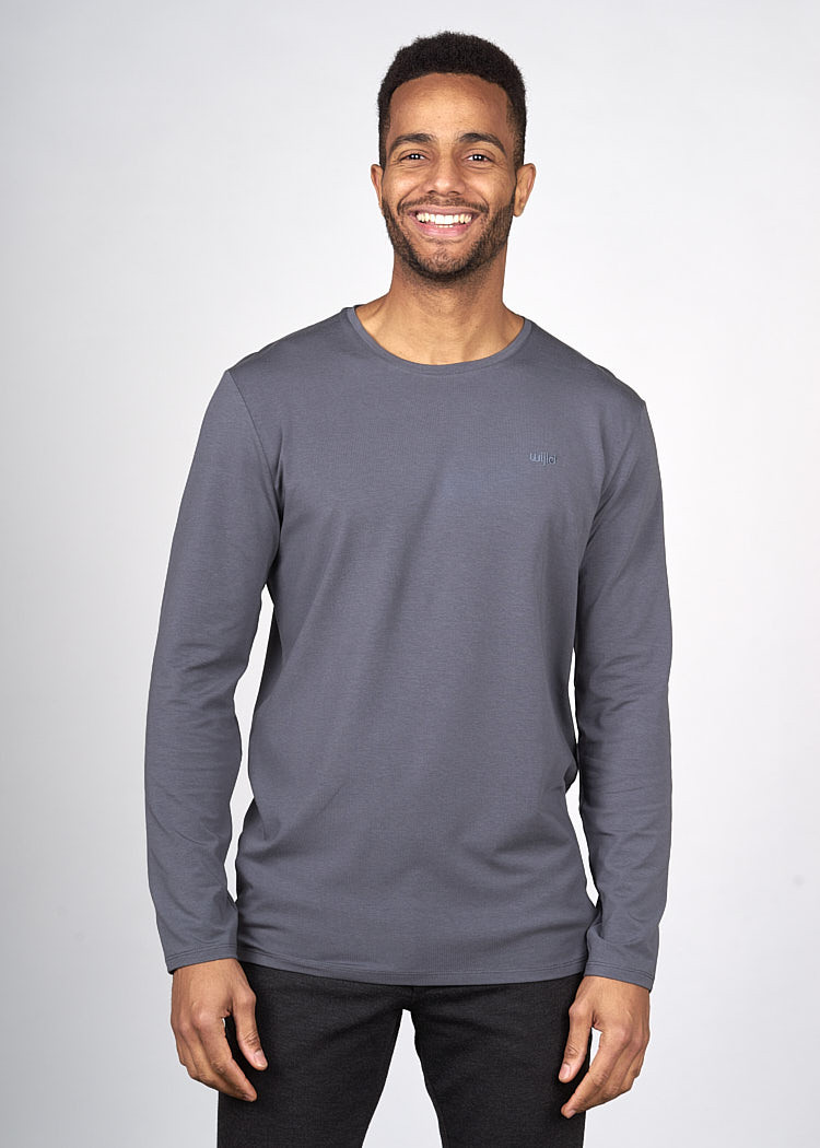 HERREN LANGARMSHIRT DARK GRAY
