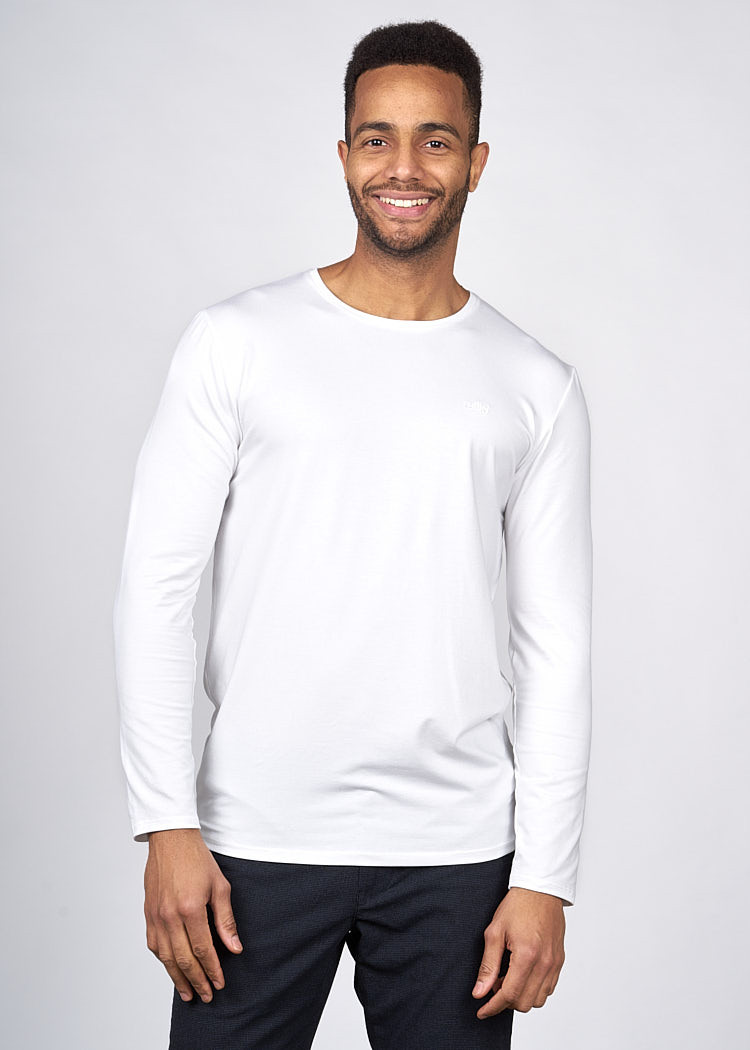 HERREN LANGARMSHIRT BRIGHT WHITE