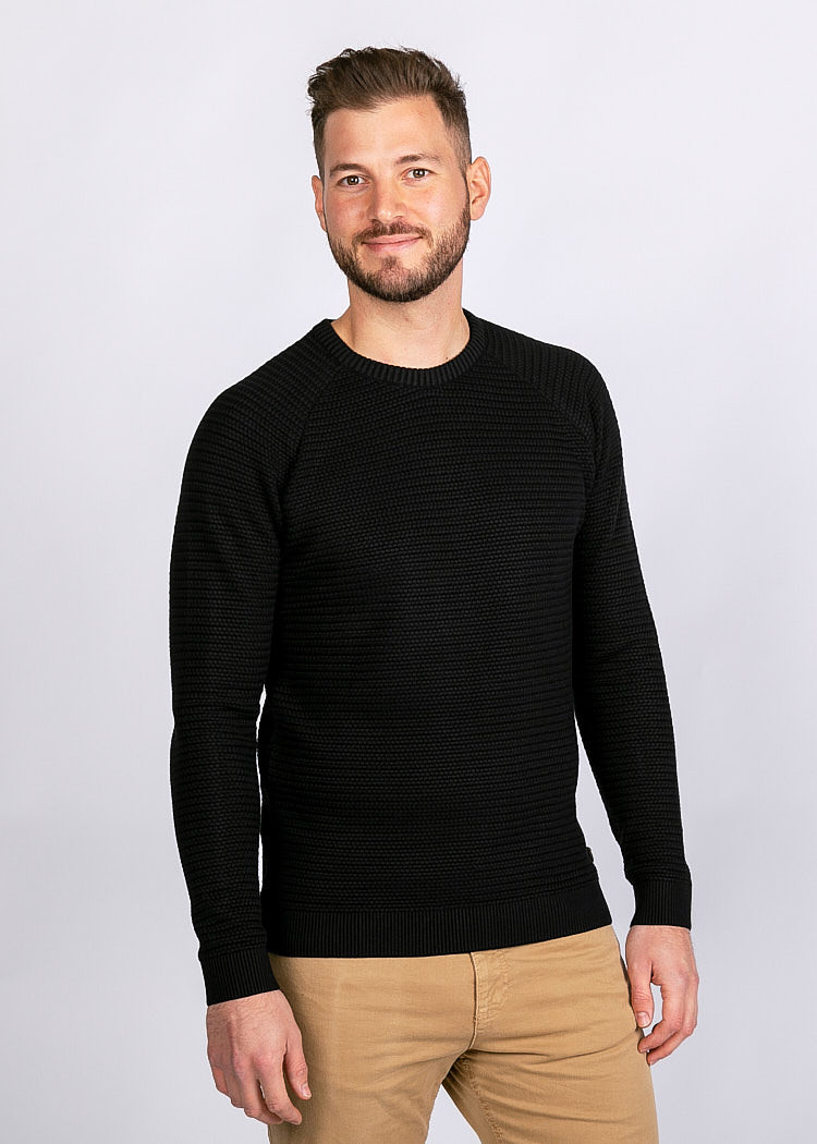 HERREN PANDOO STRICKPULLOVER BLACK