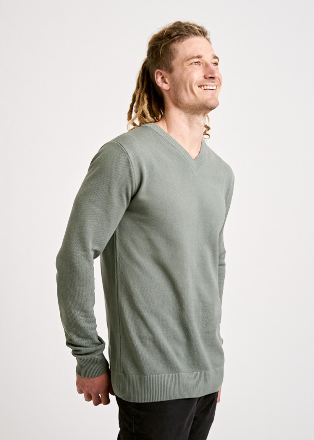 HERREN STRICKPULLOVER AGAVE GREEN