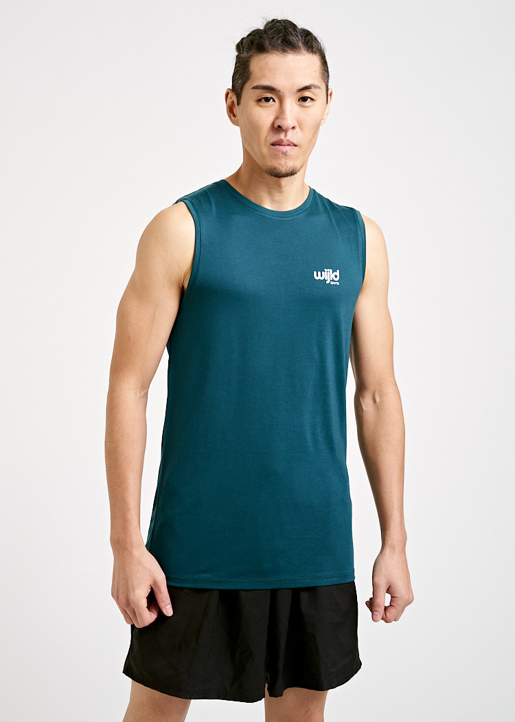 HERREN SPORTSHIRT SLEEVELESS PETROL
