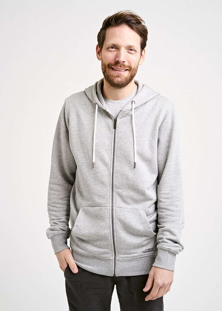 HERREN ZIP-HOODIE GRAY MELANGE