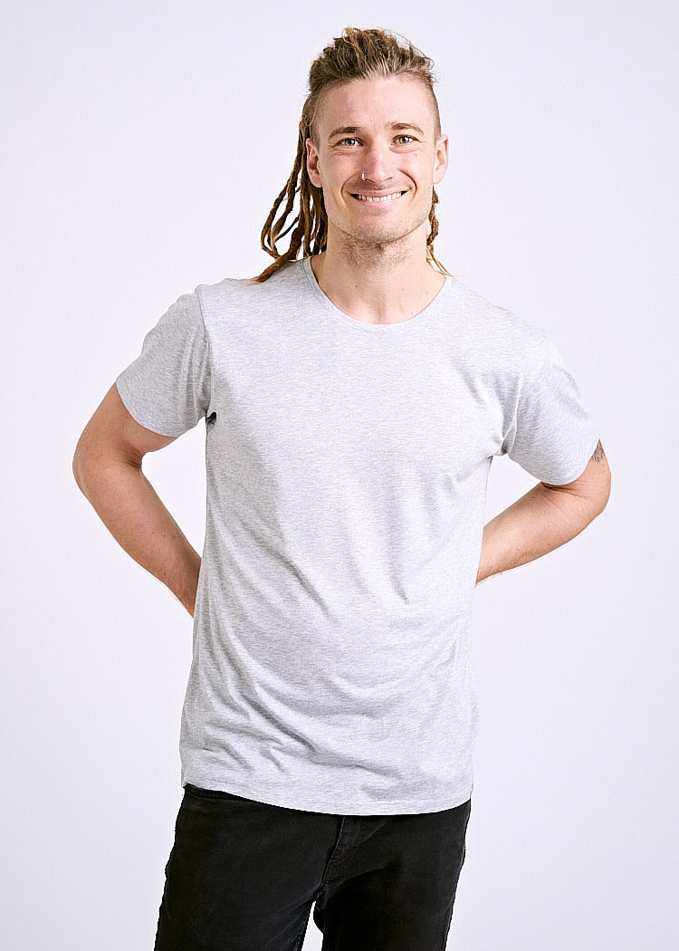 HERREN WOODSHIRT GRAY MELANGE