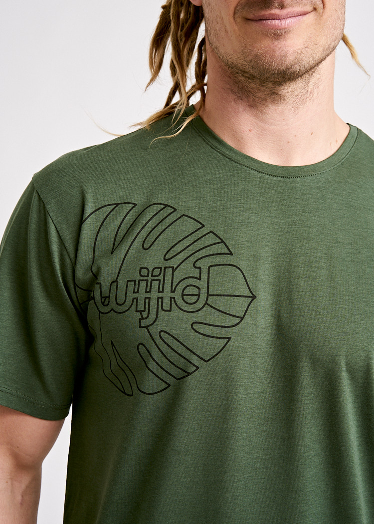 HERREN WOODSHIRT LOOSE TEE MONSTERA