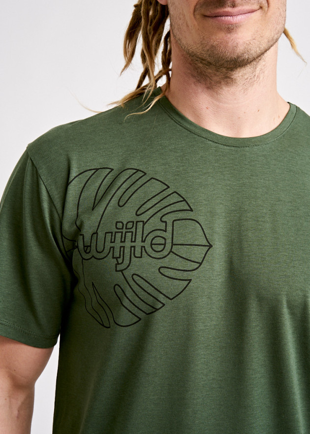 HERREN WOODSHIRT LOOSE TEE MONSTERA