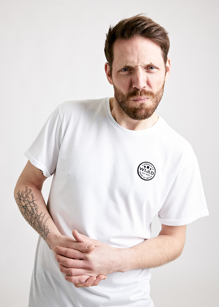 HERREN WOODSHIRT TURN UP BRIGHT WHITE